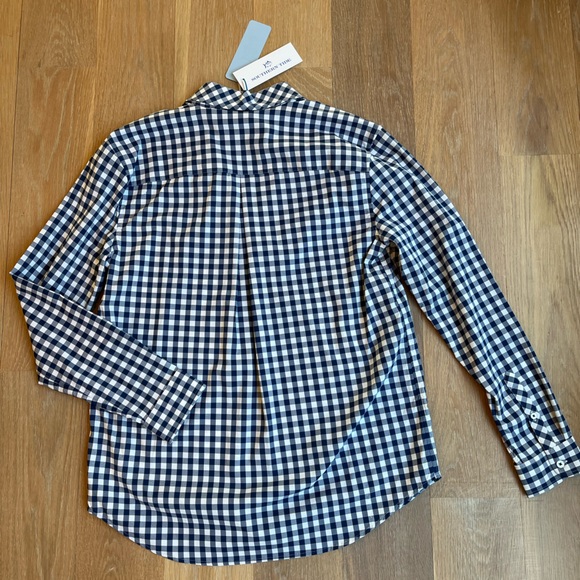 NWT. Southern Tide. Women’s gameday popover in navy gingham. UPF 50+ - Picture 3 of 5